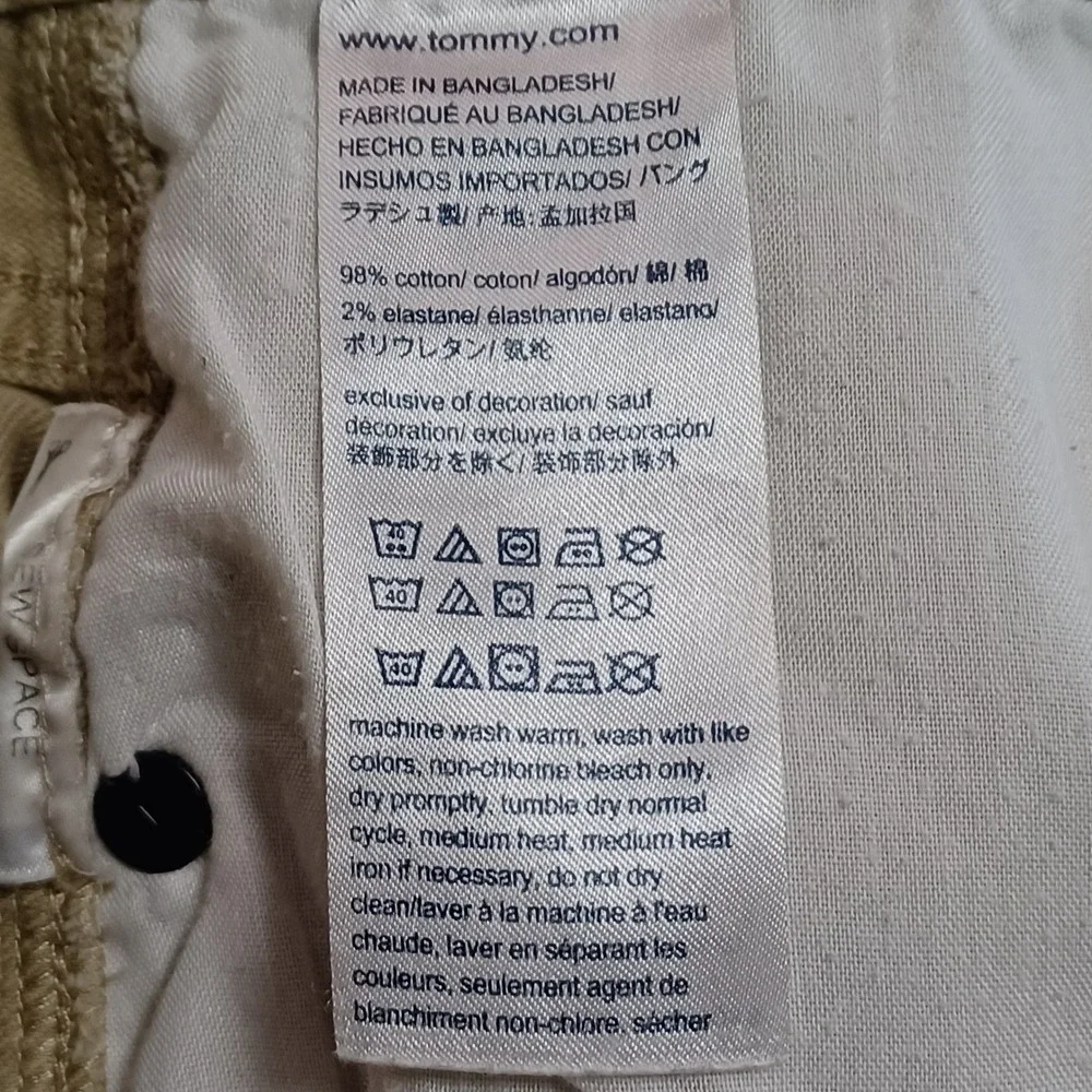 Tommy Hilfiger Mens Slim Fit Chino Pants Tan Khaki Stretch Cotton 30x32